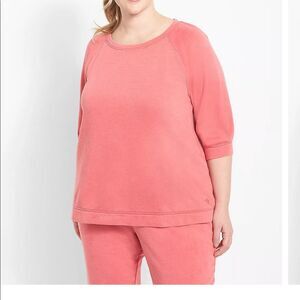 Lane Bryant, Livi Active  3/4-Sleeve Sweatshirt - Rouge Red